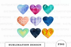 Watercolor Heart Sublimation design PNG Product Image 1