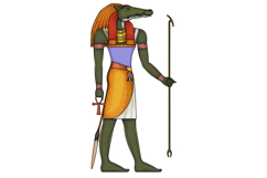 Sobek.Egyptian ancient symbol. Culture.Design element. Product Image 1