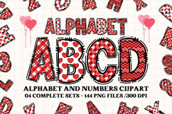 Valentine Alphabet Clip Art, valentines day letters doodle Product Image 1