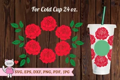 Rose svg for Full Wrap Venti Cold Cup 24 oz Product Image 1