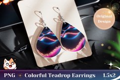 Abstract Teardrop Earring PNG, Liquid Earring Sublimation Product Image 1