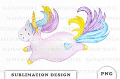 Watercolor Cute Unicorn png Product Image 1