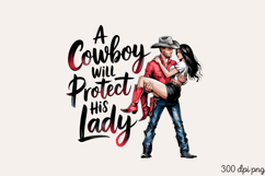 A cowboy will protect PNG, Sassy Pinup Girl Sublimation PNG Product Image 1