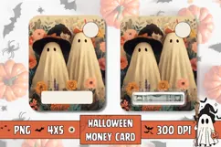Cartoon Halloween Money Card, Floral Ghosts Money Card Product Image 1