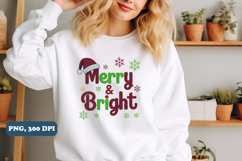 Merry and Bright Png Yarn Christmas Png Sublimation Product Image 2