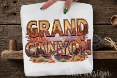 Grand Canyon PNG, Vintage National Park Eagle Sublimation Product Image 1