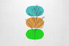 Stacked Abstract Leaves Line Art Embroidery Design Product Image 1