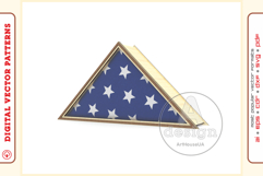 American Flag Memorial Box v108 ready laser cut vector file Product Image 1