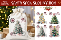 Boho Christmas Tree Santa Sack Designs, Christmas Tree PNG Product Image 1