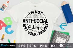 I'm Not Anti-Social SVG, Anti Social SVG Design Product Image 1