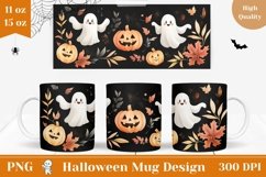 Halloween Mug Wrap Design, Pumpkins Coffee Mug Sublimation Product Image 1
