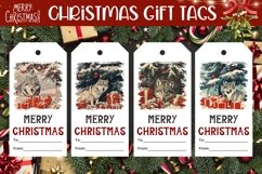 Christmas Wolf Gift Tag, Winter Animals Gift Tag Designs Product Image 1