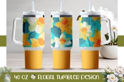 Narcissus Tumbler Wrap Design, Flowers 40 Oz Tumbler PNG Product Image 1