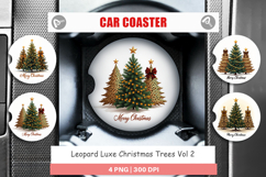 Leopard Christmas Trees Car Coaster Product Image 1