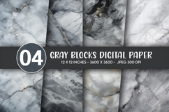 Gray Blocks Digital Paper Product Image 1