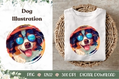 Mountain Dog Illustration, Summer Mountain Dog Sublimation Product Image 1