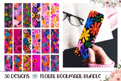 Neon Flowers Bookmark Bundle, Floral Bookmarks Product Image 1