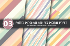 Pastel Diagonal Stripes Digital Paper Product Image 1