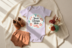 Soft cotton bodysuit mockup Product Image 2