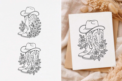 Cowboy Boots svg, Cowboy Boots with flowers, Line art Product Image 1