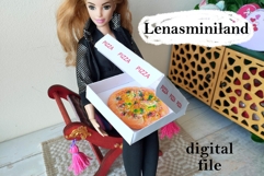 Miniature pizza box digital PDF file download dollhouse Product Image 1