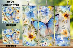 3D Butterfly Garden Tumbler Wrap, Seamless Butterfly png Product Image 1