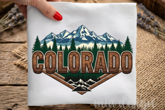 Colorado State PNG, Vintage Mountain Adventure Sublimation Product Image 1
