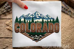 Colorado State PNG, Vintage Mountain Adventure Sublimation Product Image 1
