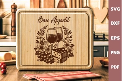 Bon Appetit Engraving Cutting Board, Kitchen Laser SVG Product Image 2