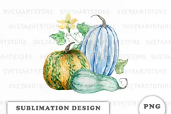 Watercolor Autumn Pumpkins png Product Image 1