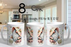 Summer gnome | 8 flowers Sublimation Mug designs Product Image 1