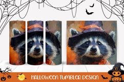 Art Halloween Tumbler, Halloween Raccoon Tumbler Design Product Image 1