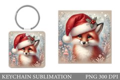 Christmas Fox Keychain. Winter Fox Keychain Design Product Image 1