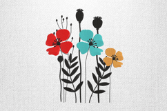 Wildflower Trio Modern Embroidery Design Product Image 1