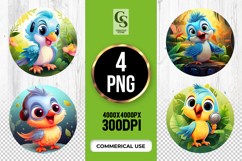 Cute Blue Bird Clipart Sublimation PNG Product Image 1