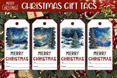 Christmas Night Gift Tags, Winter Forest Gift Tag Designs Product Image 1