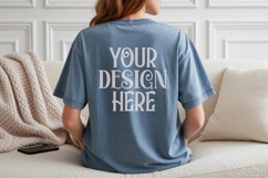 Chambray Comfort Colors C1717 Shirt Mockup, CC 1717 T-shirt Product Image 1