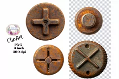 Rusty Things, Grunge, Metal, Ephemera, PNG, Clipart Product Image 1