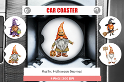 Car Coaster Rustic Halloween Gnomes Product Image 1