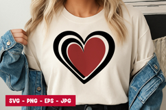 Double Outline Heart Love SVG PNG Product Image 1