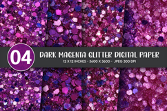 Dark Magenta Glitter Digital Paper Product Image 1