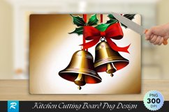Holiday Bells and Ribbon Engraved Cutting Board PNG Design Product Image 1