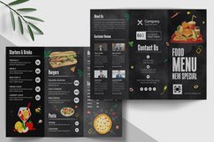 Food Menu Trifold Brochure Design Product Image 1