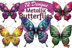 Metallic Butterfly Clipart PNG Clipart, Vibrant Butterfly Product Image 1