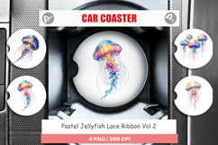 Pastel Jellyfish Lace Car Coaster Product Image 1