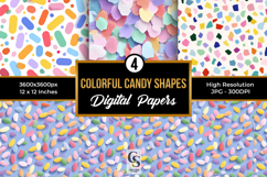 Colorful Candy Shapes Digital Paper Pattern Product Image 1
