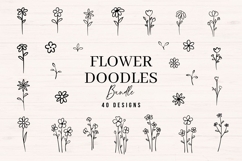 Flower Doodle Bundle - 40 Minimalist Floral SVG Files Product Image 1
