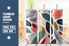 Abstract Shapes And Leaves Tumbler Wrap Sublimation Product Image 1