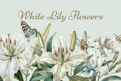White Lily Flower Clipart, Watercolor Floral Wedding Product Image 1