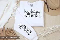 Her Kisses the Magic - Mother's Day Sleeve T shirt Design Product Image 1